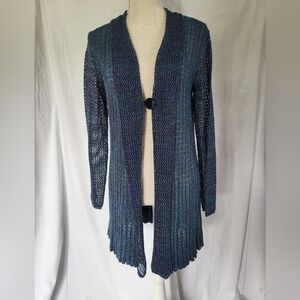 Krazy Kat Blue Cardigan Sweater
